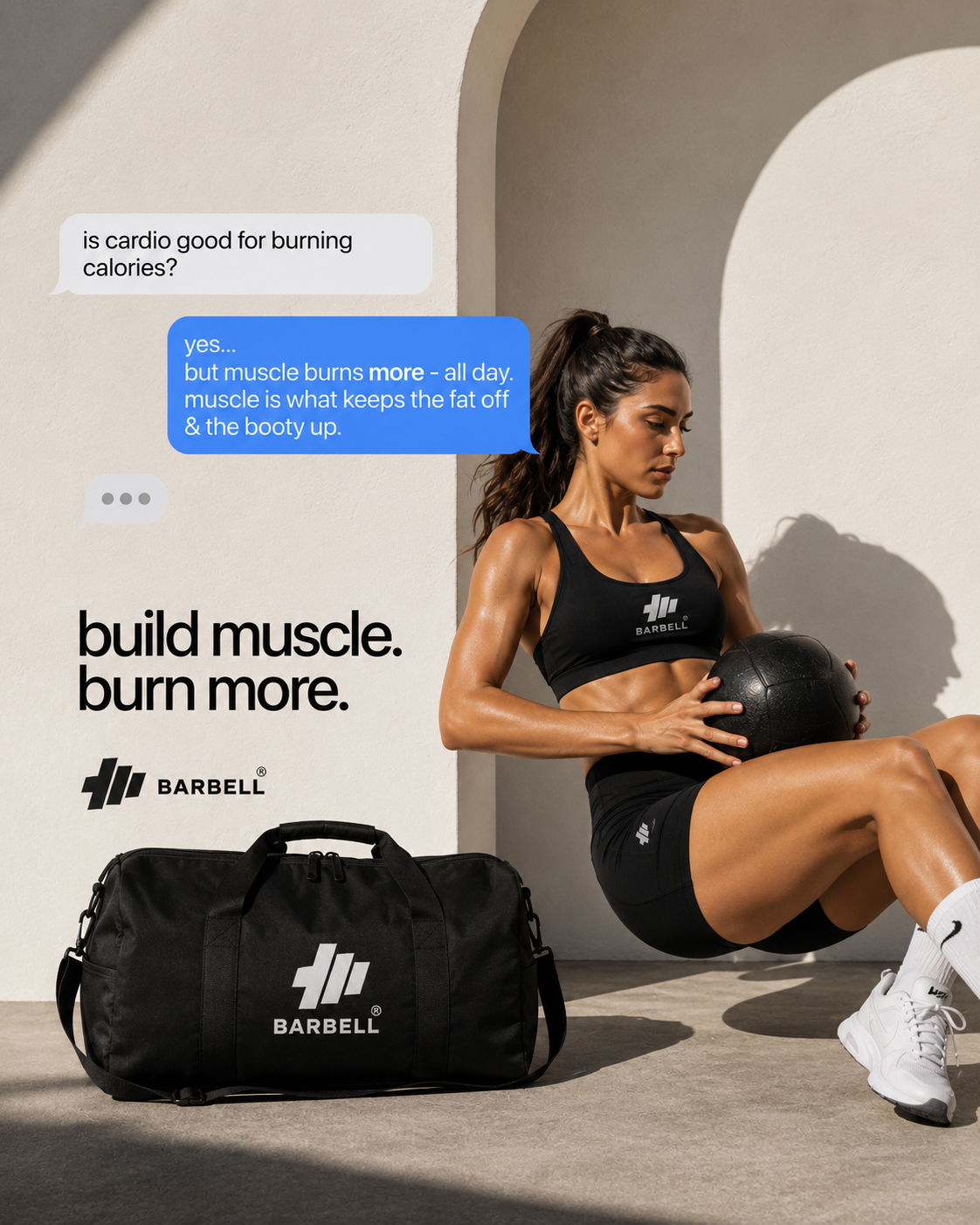 Barbell 'Build muscle. Burn more.' campaign